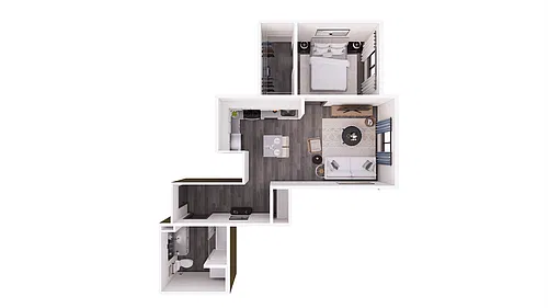 Floor plan 1X1 D