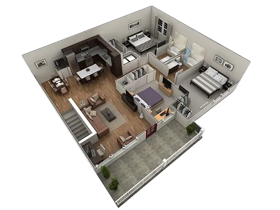 Floor plan 3 BR Grand Overlook
