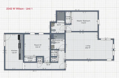 Floor plan 2 Bedroom - 2 Bathroom