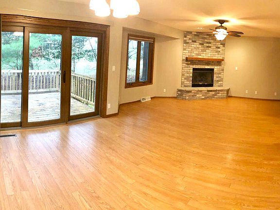 Living room and fireplace powder