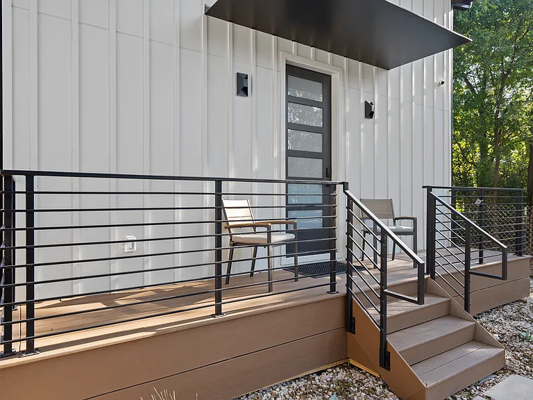 Front porch with chairs.