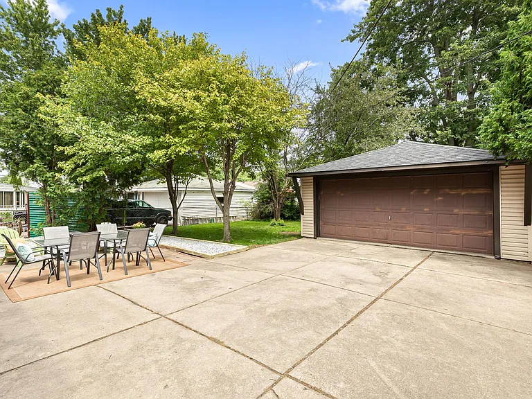 This spacious patio has enough space for everyone to relax and enjoy the outdoors.