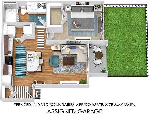 Floor plan The Lonestar with Assigned Garage and Yard