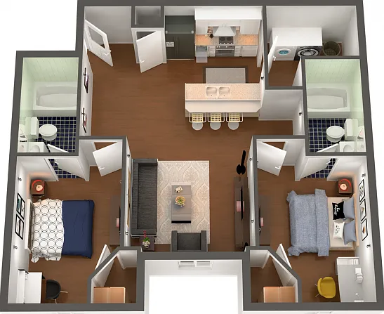 2x2 Floor Plan 2x2 Floor Plan