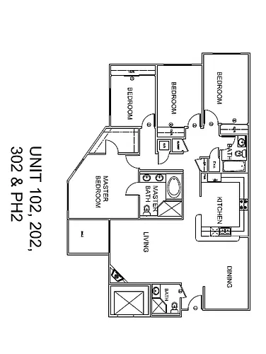 Floor plan 4 Beds, 3 Baths