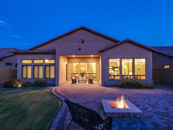 Exterior Rear Elevation at Sunset