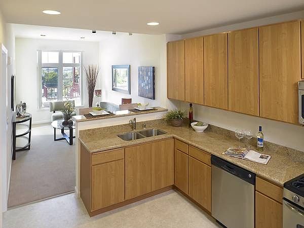View of Kitchen and Living Room