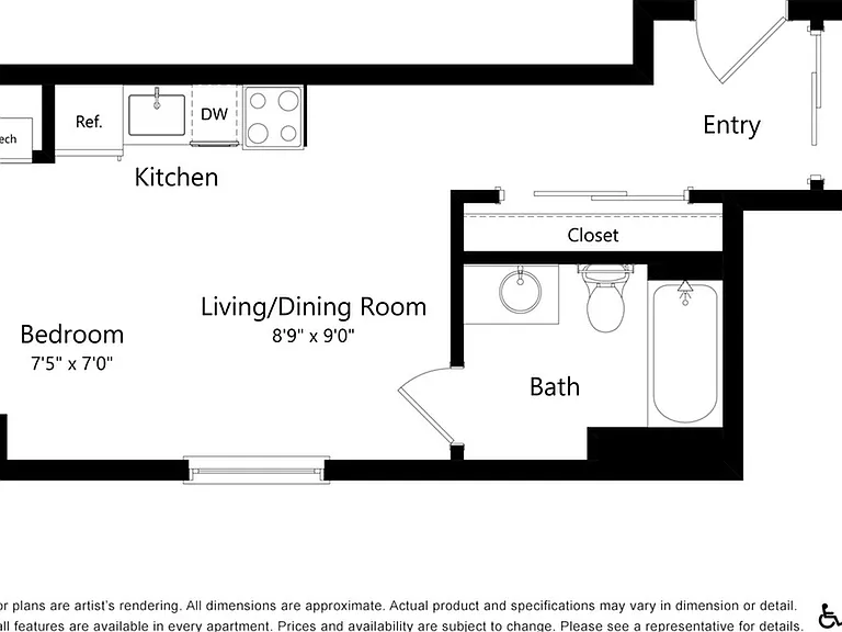 S7 | Studio | 396 SF S7 | Studio | 396 SF