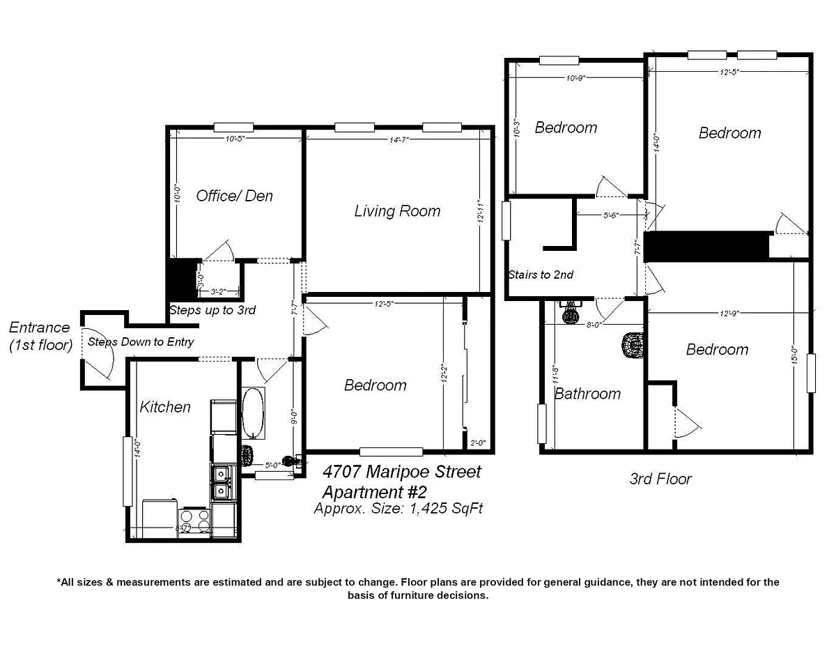Floor plan 4707 Maripoe 2 - Available August 1st