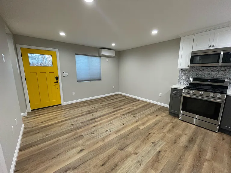 Living area from kitchen POV.