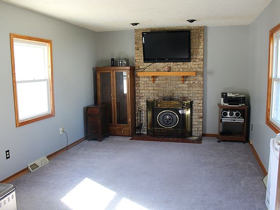Back room with fireplace