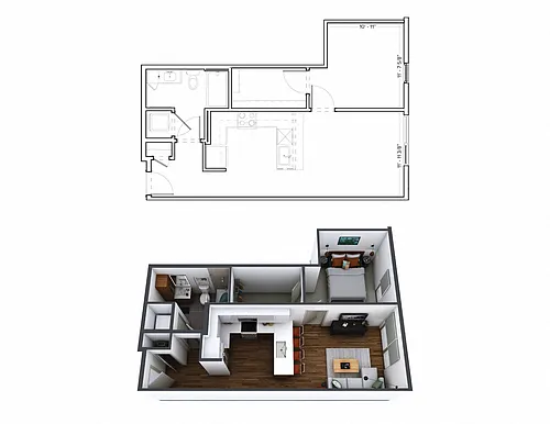 Floor plan 1 Bedroom A1