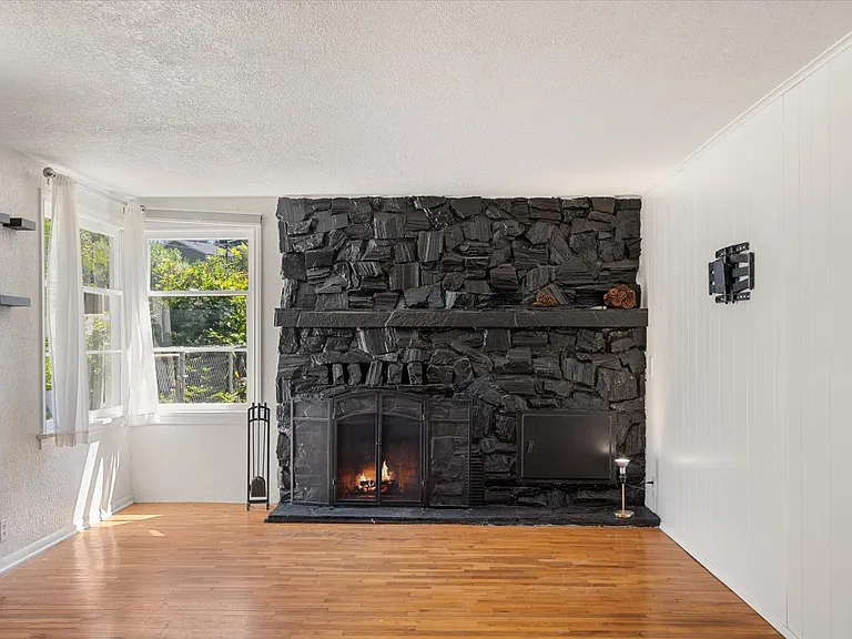 The fireplace is decorative only.