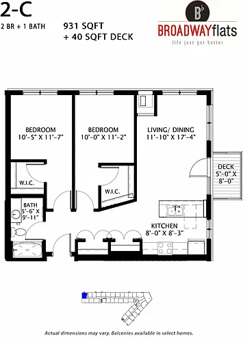 Floor plan Two Bedroom C
