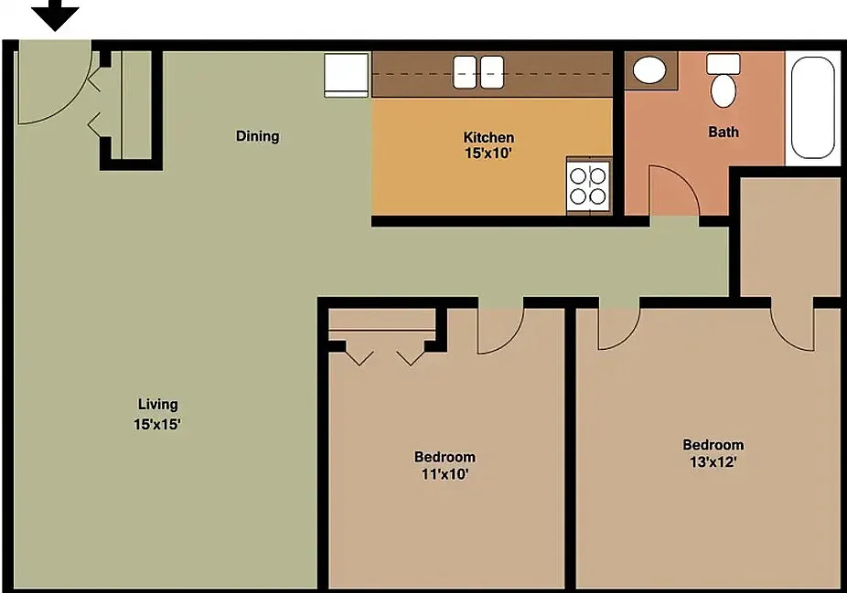 Floor plan 2 Beds