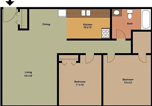 Floor plan 2 Beds