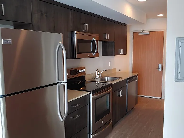 Modern kitchen with stainless appliances