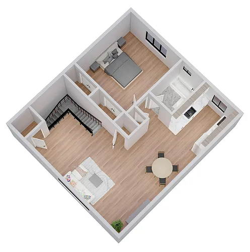 Floor plan One Bedroom One Bath