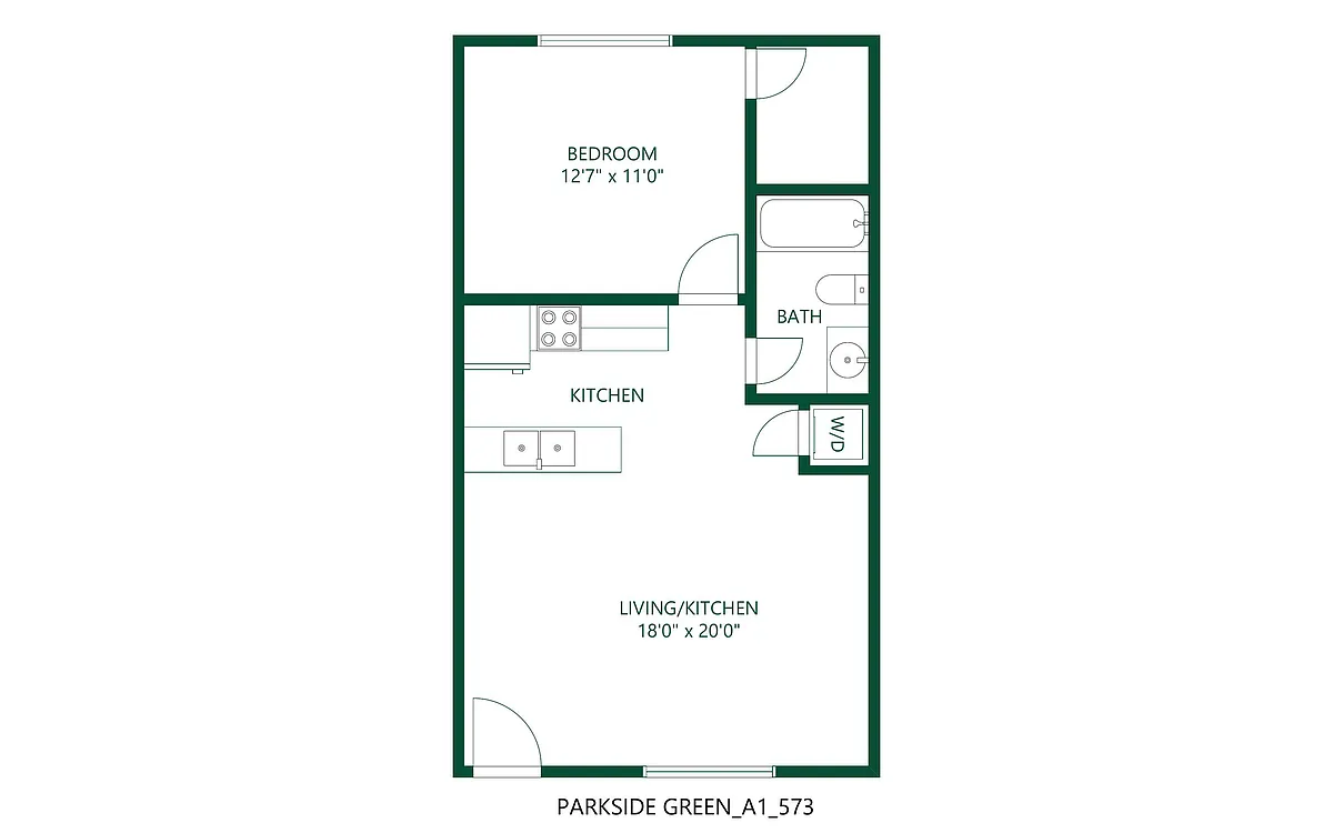Floor plan 1 bed 1 bath
