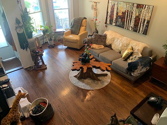 View from the stairwell to the living room