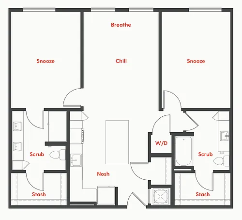 Floor plan B3A 2Bed/2Bath