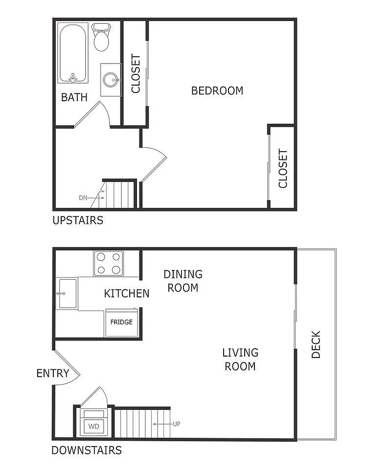 Floor plan 1 BR, 1 BA