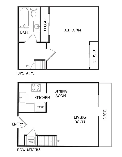 Floor plan 1 BR, 1 BA