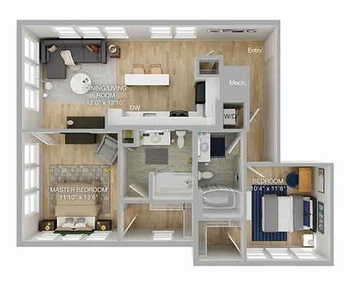 Floor plan Two Bedroom