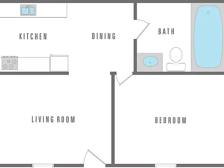 1 Bedroom, 1 Bathroom - 740 SF 1 Bedroom, 1 Bathroom - 740 SF
