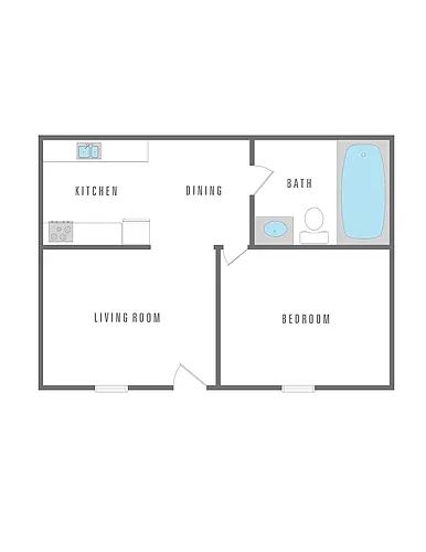 Floor plan 1 Bedroom 1 Bath