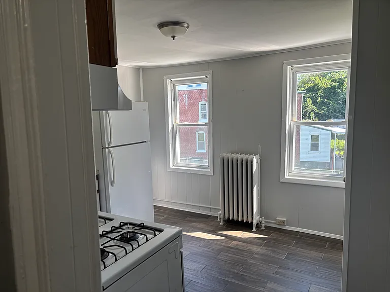 Kitchen with rear yard view
