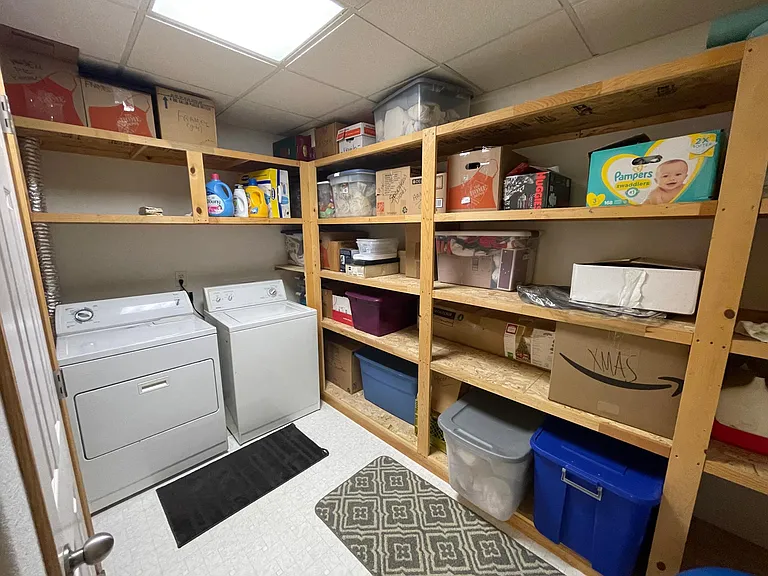Storage and laundry garden level