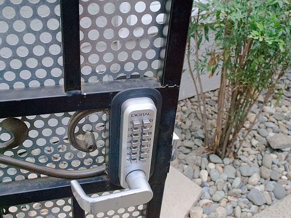 Secure gate for the front and back of the building.