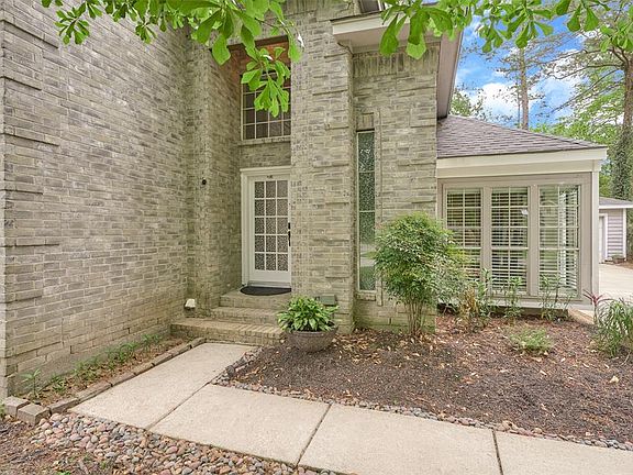 The entrance to this home with a lovely corner window!