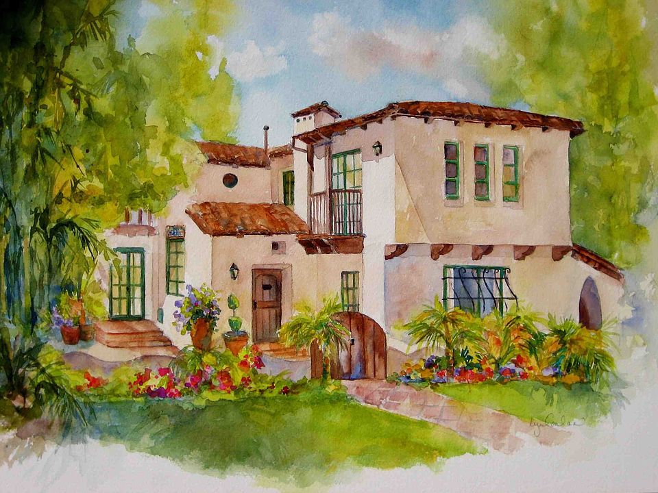 watercolor of home