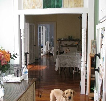 Rustic opening with glass