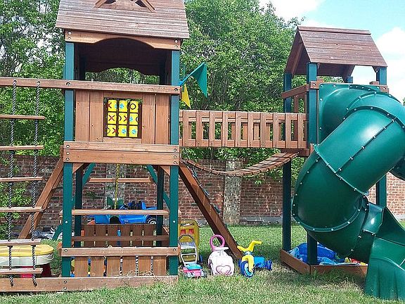 Private playgrnd in backyard