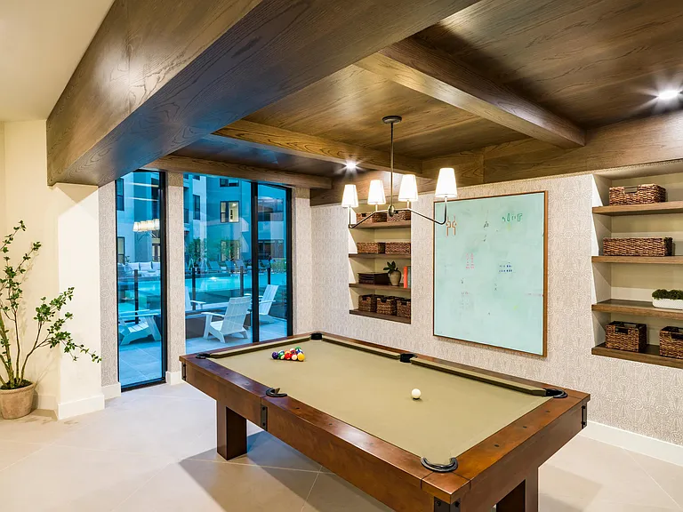 Enjoy a game of pool or relax by the poolside just outside_Modera Trailhead blends recreation and leisure seamlessly.