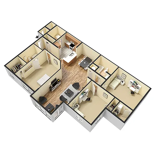 Floor plan 3 Bed 2 Bath