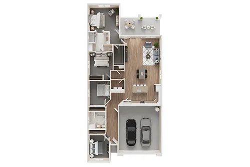 Floor plan 4 BED, 2 BATH - 1740 SF