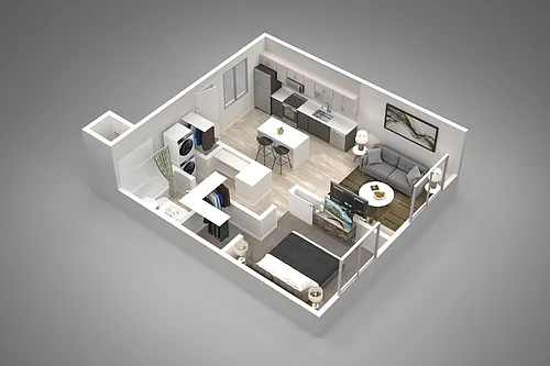 Floor plan 1 Bedroom/1 Bath