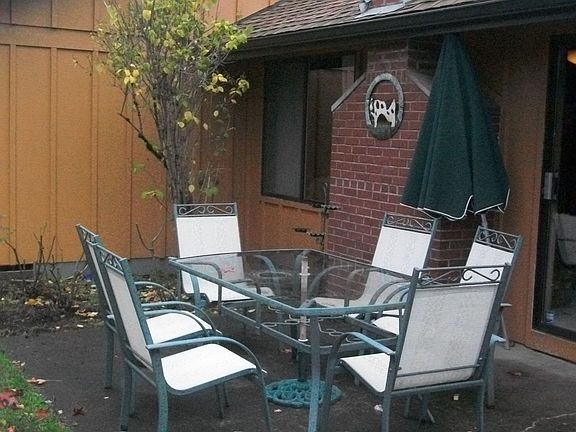 Rosebed and back patio