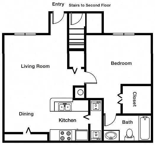 Floor plan One Bedroom One Bathroom 60%