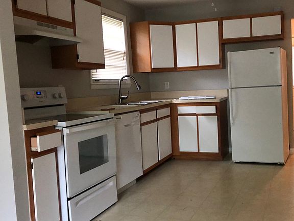 Kitchen with new gray paint!
