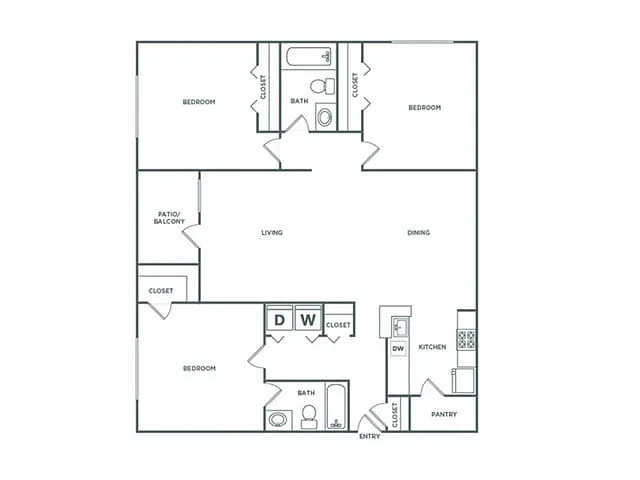 Floor plan The Terrace (1266 SF)