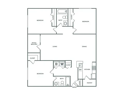 Floor plan The Terrace (1266 SF)