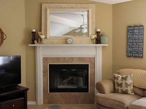closeup view of fireplace