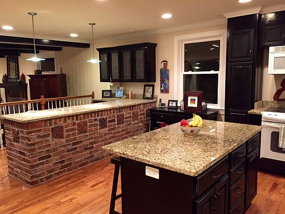 Two large kitchen islands
