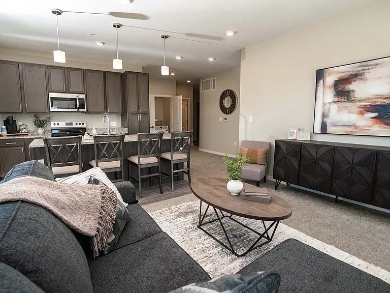 Open concept living area at Heartland Flats Alliance.