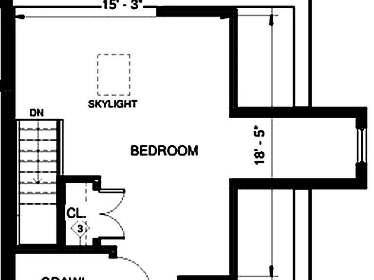 Third Floor Plan: 375 sq ft